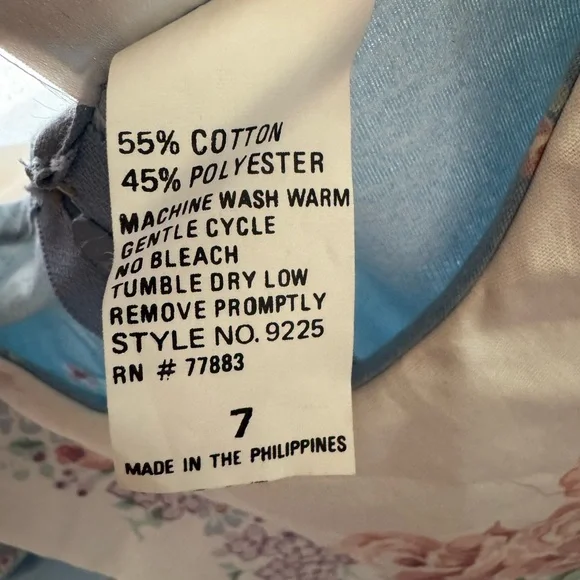 VINTAGE DAISY KINGDOM Girls Dress Size 8 Roses Lilacs Tea Length Factory Made
